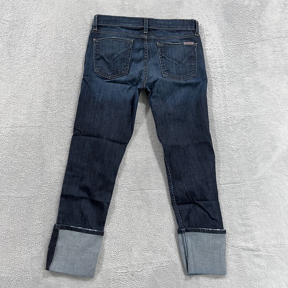 Hudson Jeans Womens 27 Blue Skinny Cuffed Ankle Low Rise Y2K Distressed USA Made - Picture 2 of 13